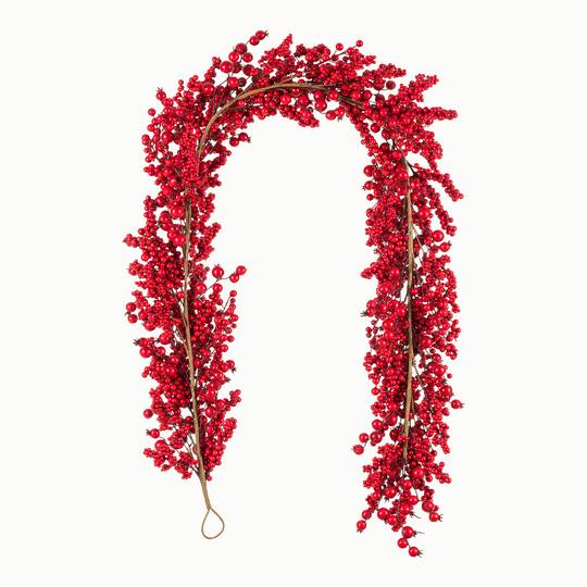 Glitzhome® 6ft. Christmas Full Berry Garland